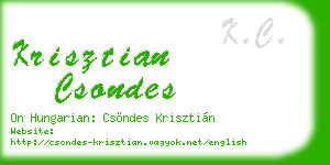 krisztian csondes business card