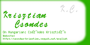 krisztian csondes business card